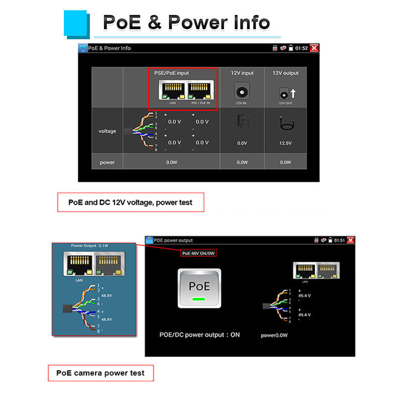 NOYAFA IPC716 MOVTADHS Pro All-In-One CCTV & Network Camera Tester with 7” IPS Touch Screen, 8K Video Viewing, PoE, TDR Cable Test, WiFi Analyzer, OPM, VFL, Multimeter for Security Installers, System Integrators, and Network Engineers