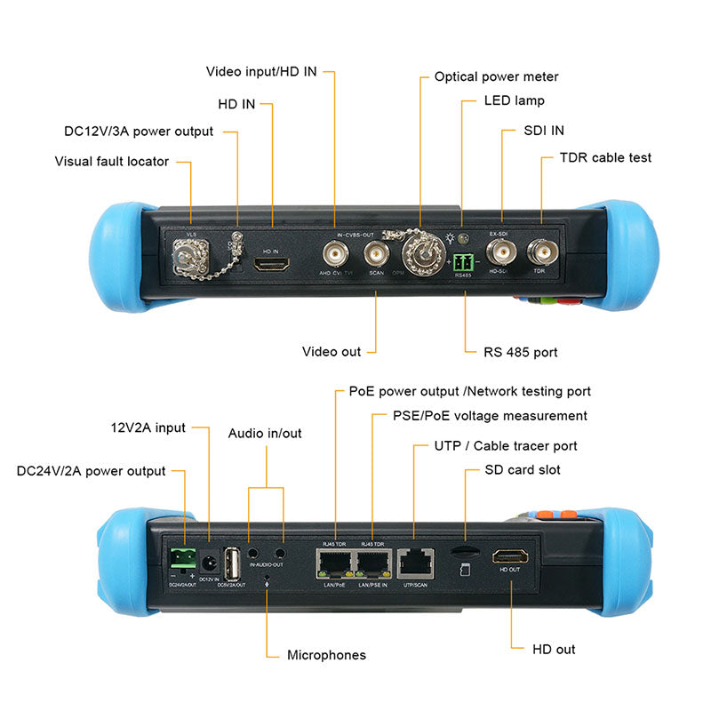 NOYAFA IPC716 MOVTADHS Pro All-In-One CCTV & Network Camera Tester with 7” IPS Touch Screen, 8K Video Viewing, PoE, TDR Cable Test, WiFi Analyzer, OPM, VFL, Multimeter for Security Installers, System Integrators, and Network Engineers