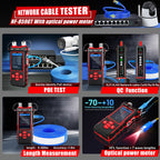 NOYAFA NF-859GT 10-in-1 Multifunction Network Cable Tester with Alignment Test, Wire Detection, Port Blinking, Cable Length Test, PoE Test, Crimping Test, OPM & VFL for Ethernet & Fiber Installation, Maintenance, Troubleshooting, and Structured Cabling