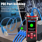 NOYAFA NF-859GT 10-in-1 Multifunction Network Cable Tester with Alignment Test, Wire Detection, Port Blinking, Cable Length Test, PoE Test, Crimping Test, OPM & VFL for Ethernet & Fiber Installation, Maintenance, Troubleshooting, and Structured Cabling