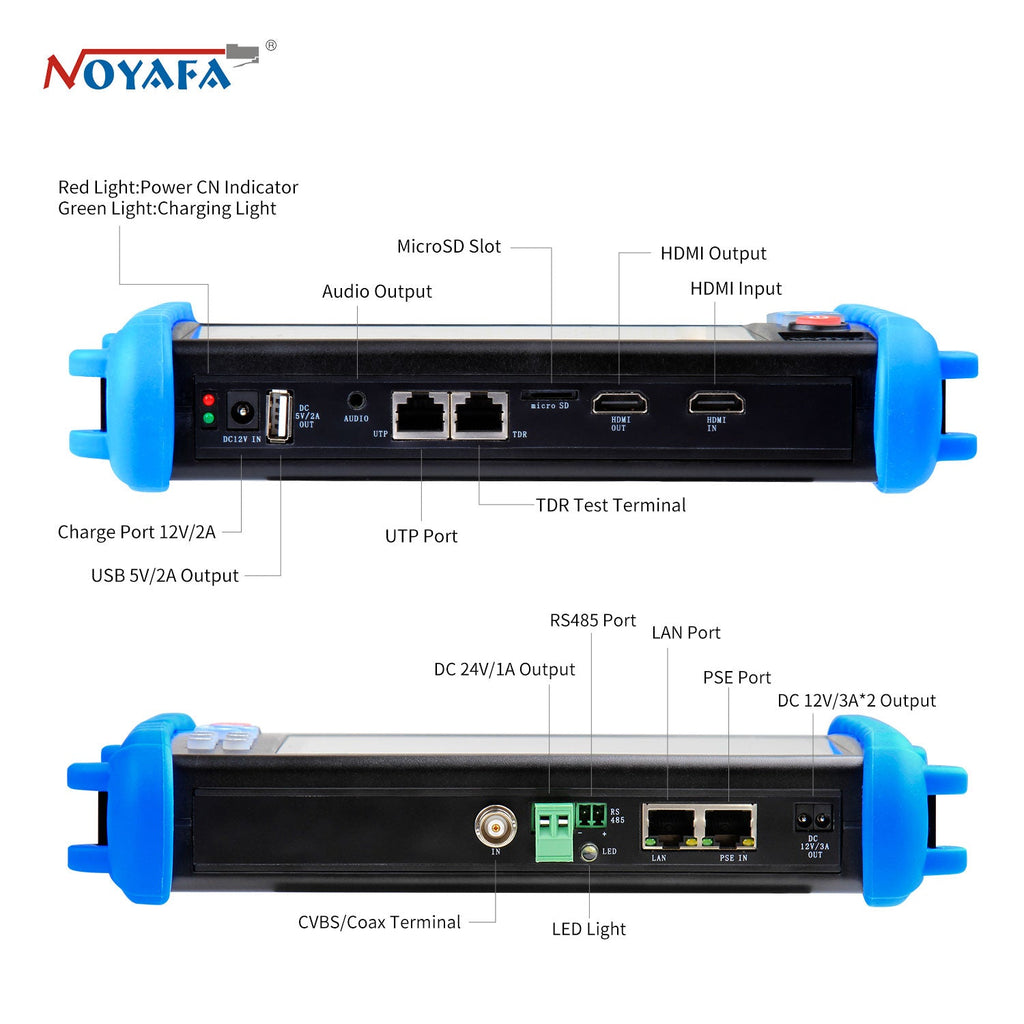 Noyafa NF-IPC722 Professional CCTV Tester & Network Analyzer – 7 Touchscreen, 4K Cameras & 30+ ONVIF & CVBS Protocols Support, PoE, TDR, and OPM Tools