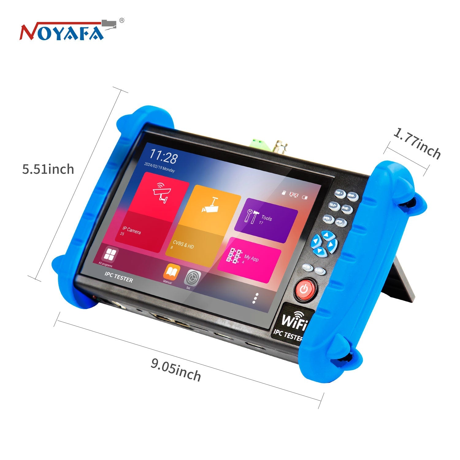 Noyafa NF-IPC722 Professional CCTV Tester & Network Analyzer – 7 Touchscreen, 4K Cameras & 30+ ONVIF & CVBS Protocols Support, PoE, TDR, and OPM Tools