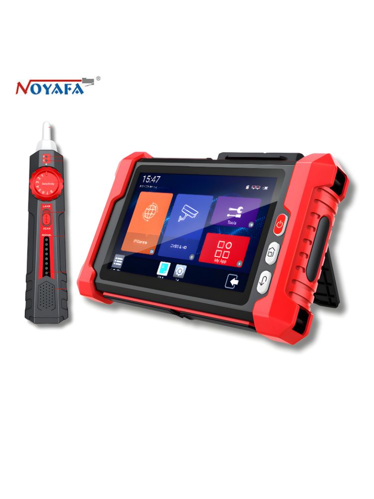 NOYAFA NF-859GT 10-in-1 Multifunction Network Cable Tester with Alignment Test, Wire Detection, Port Blinking, Cable Length Test, PoE Test, Crimping Test, OPM & VFL for Ethernet & Fiber Installation, Maintenance, Troubleshooting, and Structured Cabling
